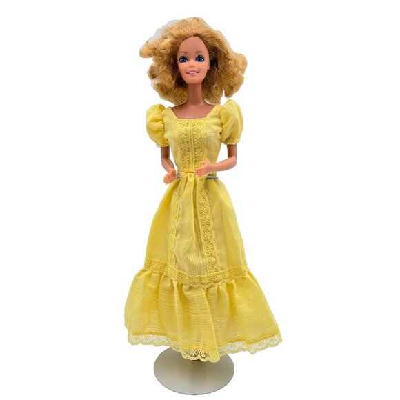 Vintage Magic Curl Barbie Doll 1981 3856 Original Yellow Dress Mattel Read - Picture 1 of 16